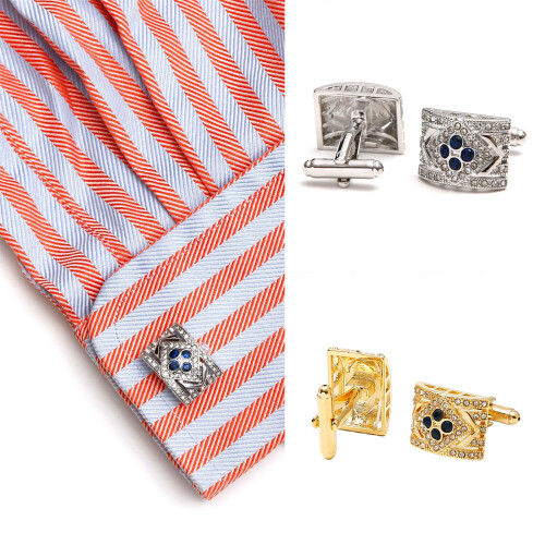 Men's Stylish Professional Round Cufflinks Featuring Cubic-A 2