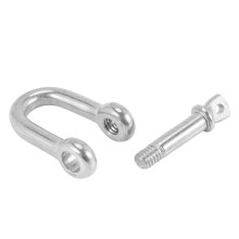 304 Stainless Steel Screw Pin D Style Chain Dee Shackle 4mm for Rigging M4 Pack of 4