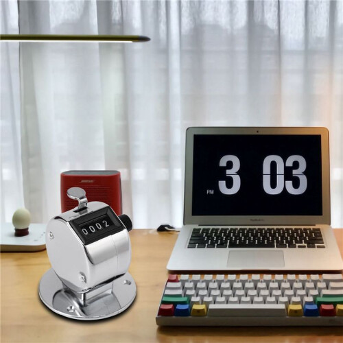 10X Round Base 4 Digit Manual Hand Tally Mechanical  Click Counter 2