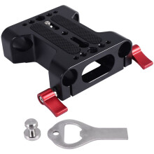 4X Multifunction Camera Base Plate with 15Mm Rod Rail Clamp for Dslr Camera Shoulder Rig Support Accessories