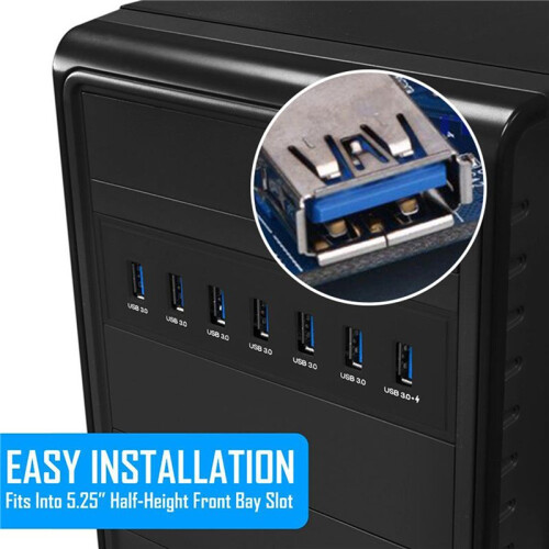 2X 7 Port USB 3.0 Hub 5Gbs 5.25inch CD-ROM Drive Bay CD ROM Front Panel for Computer Case 1