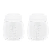 Breast Pump Bottles with LeakProof Travel Caps 180ml Set of 2, Steam Sterilizer Safe for Spectra