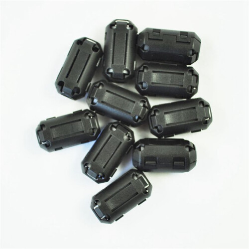 100 Pcs Movable 7mm Inner Diameter Black Ferrite Core Ring Cable Clip 1