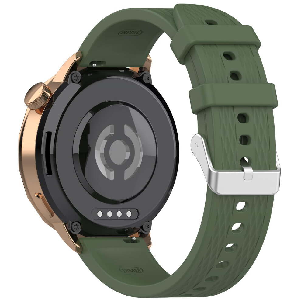Smartwatch Band 18Mm Breathable Silicone Strap For Oneplus Watch 3 Oppo Watch X2 Mini Xiaomi S4 Dark Green 9771547140993
