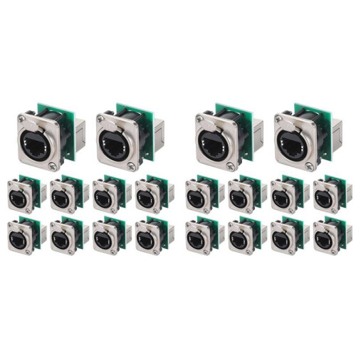 20 Sztuk Ethercon Rj45 Chassis Socket, NE8FDP Ethercon Pass Through Connector, D Series Cat5 RJ45 Panel-Mount Socket