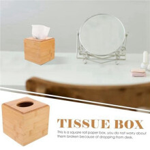 2X Roll Houten Vierkante Tissue Box Tissuepapierhouder Boerderij Tissue Case Badkamer Tissuehouder Houten Papieren Handdoekhouder