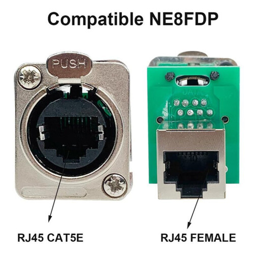20PCS Ethercon Rj45 Chassis Socket, NE8FDP Ethercon Pass Through Connector, Série D Cat5 RJ45 Panel-Mount Socket 2
