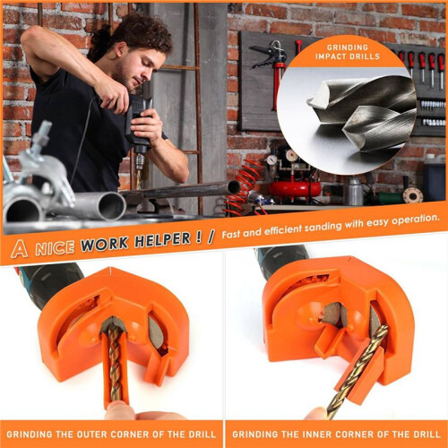 4X Multipurpose Drill Bit Grinding Sharpener,Electric Drill Bit Sharpener for All Bits Drill Grinder Grinding Tool 2