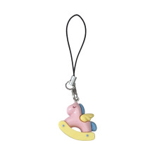 Porte-clés lanière de téléphone à breloque cheval vibrant,-Jaune