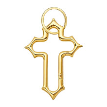 Secure Gothic Crucifix Clip Closed Ring Design Carabiner-Gold