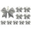Shining Fabric Bowknot Keychain Secure Alloy Hook-Silver 1