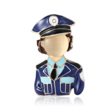 Broche de flic de dessin animé amusant, symbole de bravoure pour