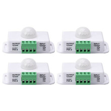 4X PIR Infrared Motion Sensor Detector, 12V-24V Strip Light Motion Sensor , for Cupboard Cabinet Stairs Kitchen
