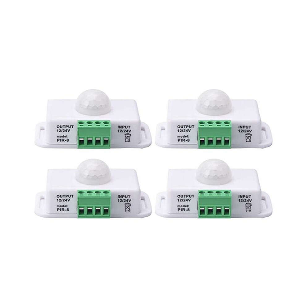 4X Pir Infrared Motion Sensor Detector, 12V-24V Strip Motion Sensor For Cupboard Cabinet Stairs Kitchen Light 6032837118836