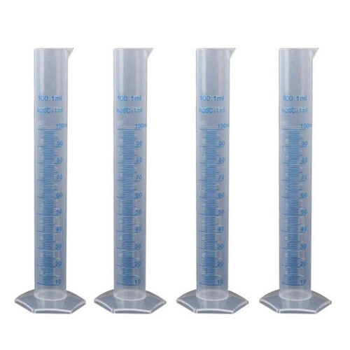 4X Measuring Cylinder Plastic Graduated Tube Tool for Lab(100Ml)
