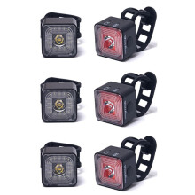 3X WIND&MOON Set di Luci Impermeabili da 120 Lumen IP66 Set di Luci Anteriori e Posteriori per Lampada Freno un 5 Marce, WT06 + WT06S
