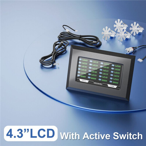 3X Acessório BMS Tela LCD de 4,3 Polegadas com Monitor de Interruptor Ativo para JK  BMS 2