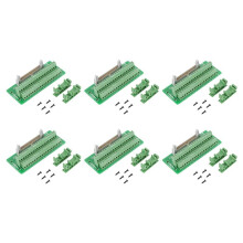 6X IDC40P 40Pin Connector Strip Breakout Board Terminal Block Plug PLC Interface with Bracket, for PLC, DIN Rail Mount