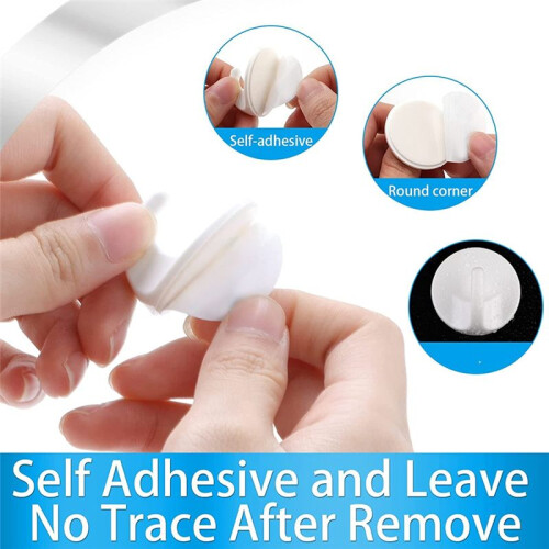 24 Pcs Plastic Hooks Self Adhesive, Sticky Hooks Removable Wall Hooks,Stick  Hooks for Hanging Coat Cloth Towel 2