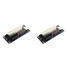 2X 4 In 1 4Pin//ATX 6Pin/4Pin Dual PSU Adattatore di Alimentazione Multiplo Scheda di Alimentazione Sincrona Aggiungi 2PSU con LED