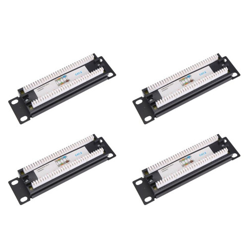 4X CAT6 8  Patch Panel Rack Network 6.89 Inch 1U Rack Mount with RJ45 Socket for Household Distribution Frame