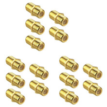 15-Delige Coaxkabelconnector, RG6 F-Type Vergulde Adapter Vrouwelijk Naar Vrouwelijk Coaxkabelverlenger voor Tv-Kabels