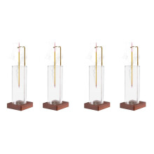 4 Pezzi Porta Incenso Timer per Yoga Supporto per Aromaterapia Incenso Bruciatore di Incenso Volante Anti-Cenere per Bastoncini con Vetro Rimovibile