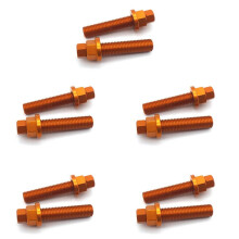 10x Blocs D'Essieu ArrièRe Vis de Boulon de RéGlage de ChaîNe pour SX SXF EXCF 125 150 250 350 450 530 690 990 1190 Adventure (Orange)