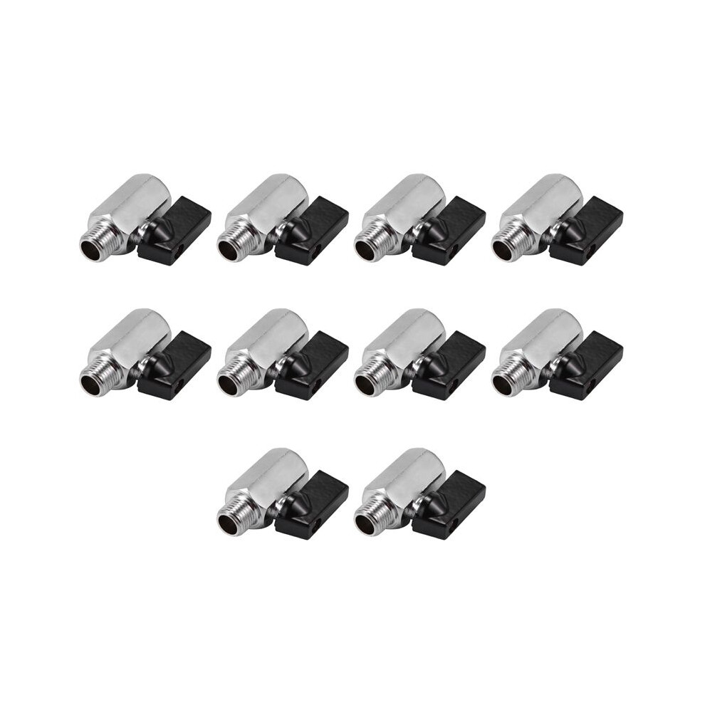 10X Chrome Brass 1/4Inch Bsp Valve Threads Tap Male To Female Air Compressor Hose 6034129009709