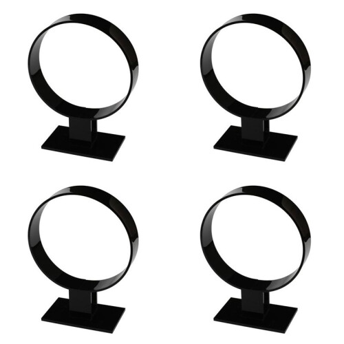 4X Supporto per Archetto nel Acrilico, Accessori per Capelli, Espositore per Archetto, Supporto per Gioielli Nero