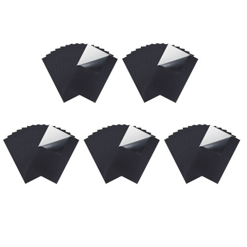 Black Adhesive Back  Sheets Fabric Sticky Back Sheets Self-Adhesive Durable and Water Resistant, 50 PCS