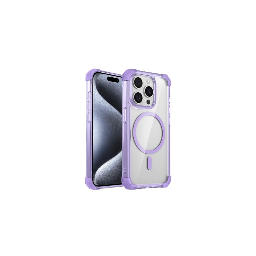 Magsafe Case For Iphone 14 Pro With Magnetic Wireless Charging, Shockproof Clear Antiyellowing Cover Purple 9330225048749