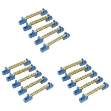 Klemmen Block Blau Klemmen Schiene 10 Positionen Schraube Messing Klemme Erdung Streifen Sammel Schienen Block Packung mit 15 StüCk