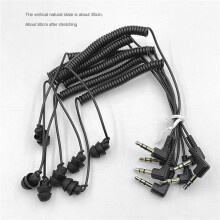 5Stück 3,5-mm-Federkopfhörer Einseitige Kopfhörer Ohrhörer Kabelgebundenes Headset für Handy-MP3-Computer