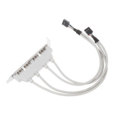 4X Dual Motherboard 9Pin Header to 4Port USB 2.0 Female Cable PCI Bracket