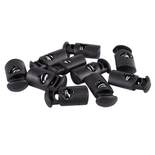 Diameter 8 mm Hole, Cord Cord Stopper Laces Snap Hook, Black, 30 Pcs 1