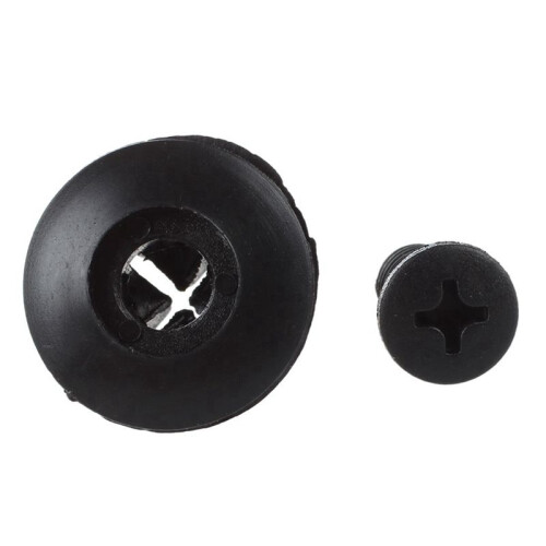 100 Pcs 8mm Hole Push in Expanding Screw Panel Clips Plastic Rivet Black
