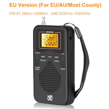 2X Portable Radio AM FM Weather Radio Pocket Radio LCD Screen Digital Alarm Clock Radio Player