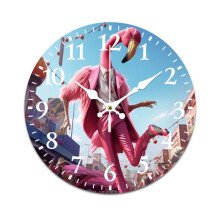 Horloge murale vintage flamant rose Ă piles