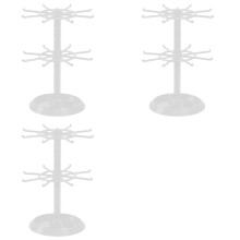3X Countertop Acrylic Rotating Keychain Rack Adjustable 2 Tire Spinner Display Holder Trinkets Jewelry Organizer Stand-A