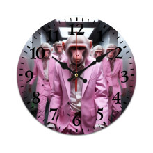 Horloge murale silencieuse avec motif d'orang-outan rose