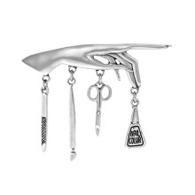 Outils à ongles multifonctionnels en métal, accessoires-Argent