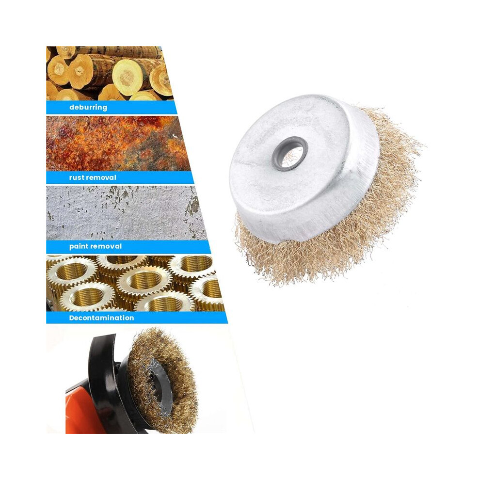 10Pcs 80Mm Large Diameter Grinding, Rust And Deburring Wire Brush Angle Grinder Bowl Type Wire Wheel 4713713351968