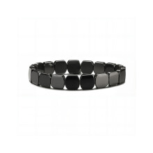 Unique Square Hematite Magnetic Stone Bracelet Elastic Band-A