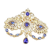 Elegant Hollow Out Tassels Brooch Crystals Accent for Arabic-S1