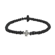 Bracelet tressé Crucifix élégant, réglable, fait à la main,-D