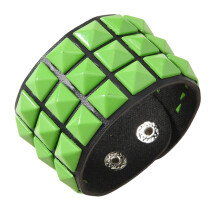 Minimalist Punk Bracelet Square Stud Design Soft PU-Green