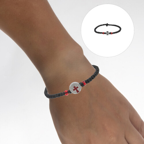 Elegant Crucifix Braided Adjustable Handmade Bracelet-B 1