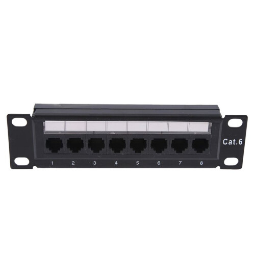 4X CAT6 8  Patch Panel Rack Network 6.89 Inch 1U Rack Mount with RJ45 Socket for Household Distribution Frame 2