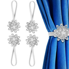 Embrasses magnétiques pour rideaux, style élégant, câble métallique extensible, n'abîment pas les rideaux, compatibles avec tous les tissus,